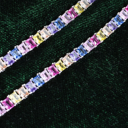 🌈 Multicolour Gemstone Tennis Bracelet