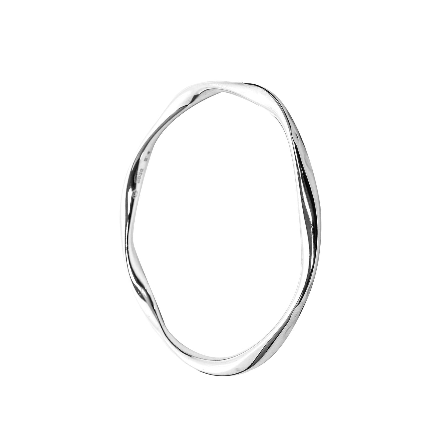 Contemporary Silver Bangle – Sculpted Minimalist Design (Size 2-6 / 6 cm)