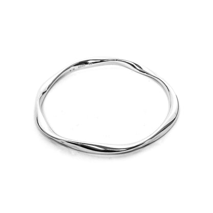 Contemporary Silver Bangle – Sculpted Minimalist Design (Size 2-6 / 6 cm)