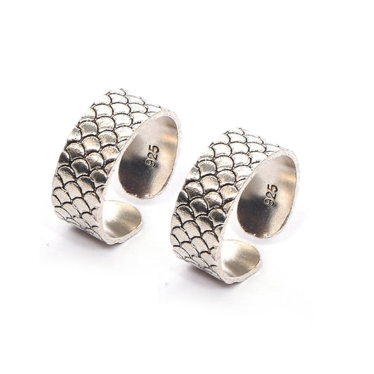 🐚 Sterling Silver Toe Ring Set