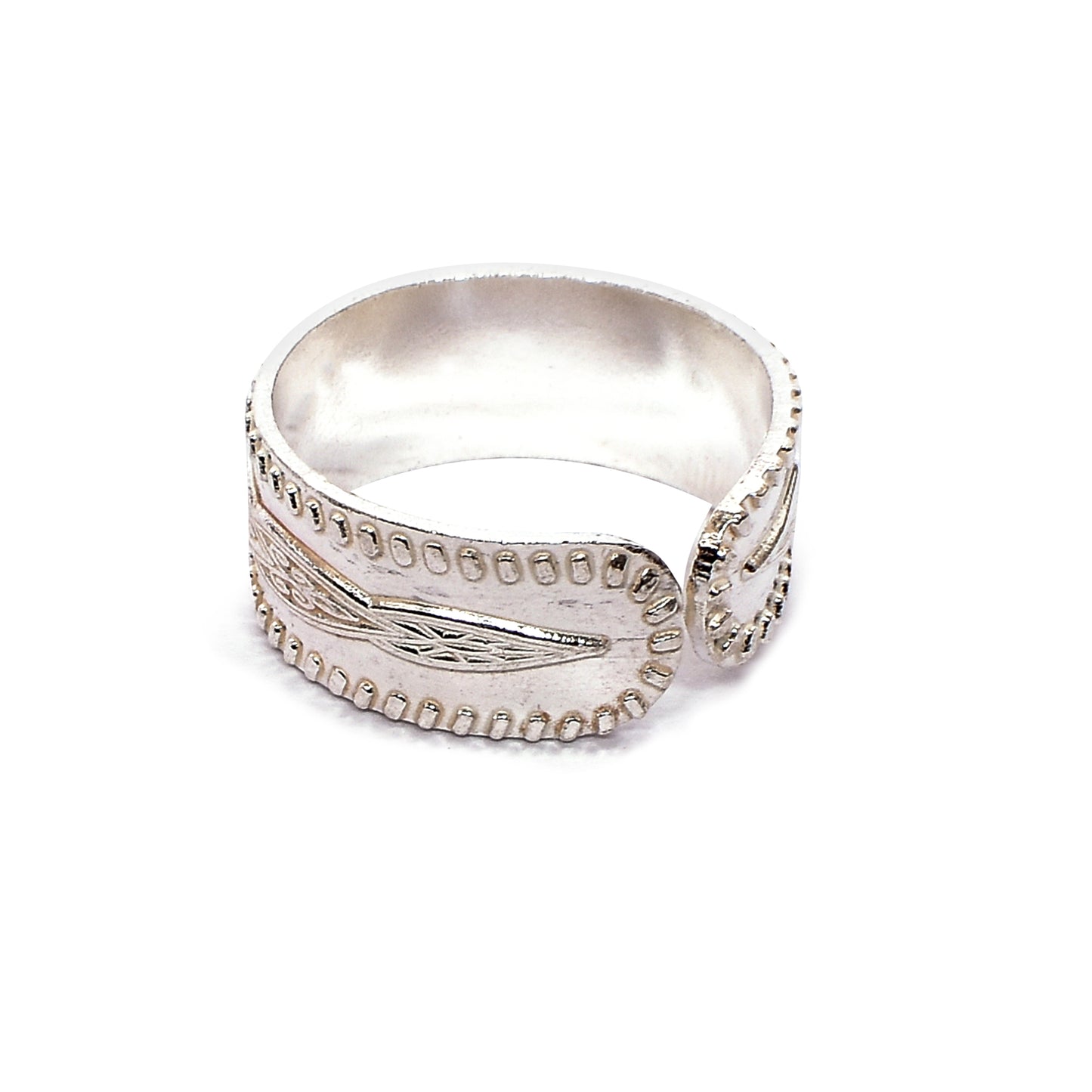 Silver Toe Ring Set – Ornate Engraved Motifs