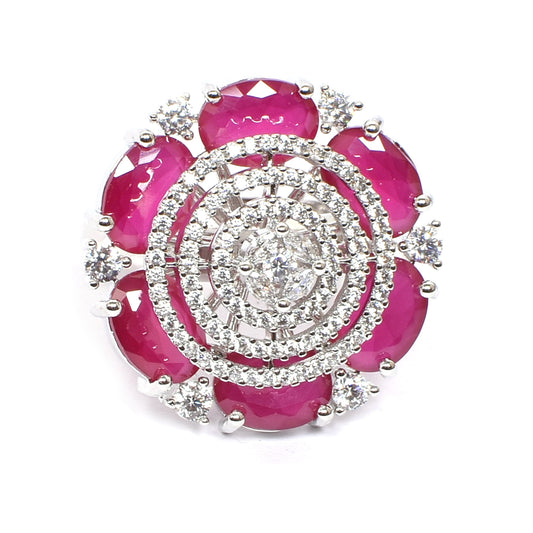 🌺 Ruby Floral Statement Ring