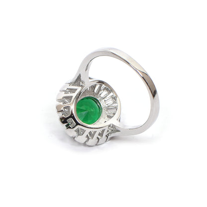 Oval Green Gemstone Ring – Radiant Elegance (Size 12)