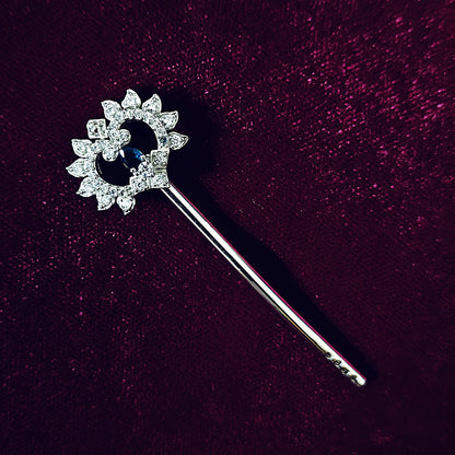 Sterling Silver Krishna Bansuri – Floral Gemstone Design (2.25 inch)