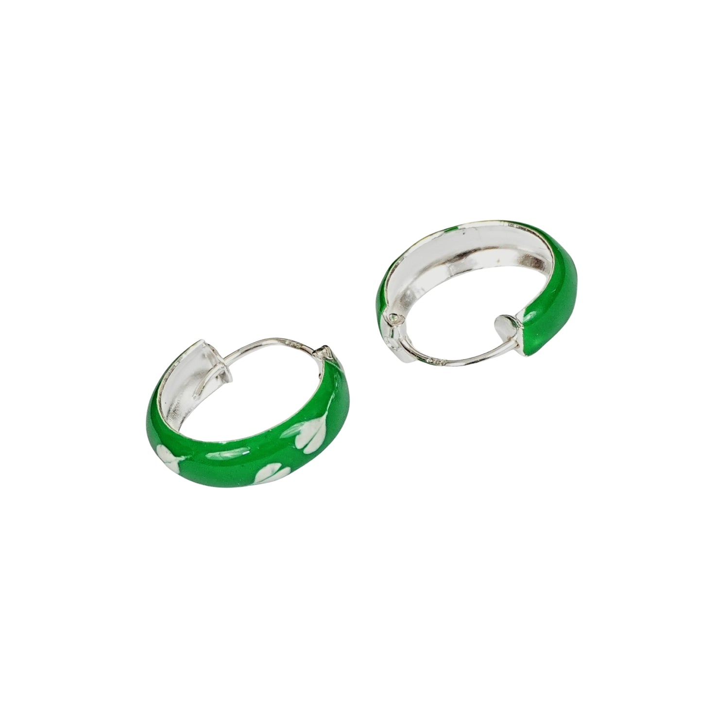 Mint Heart Hoop Earrings – Kids Collection