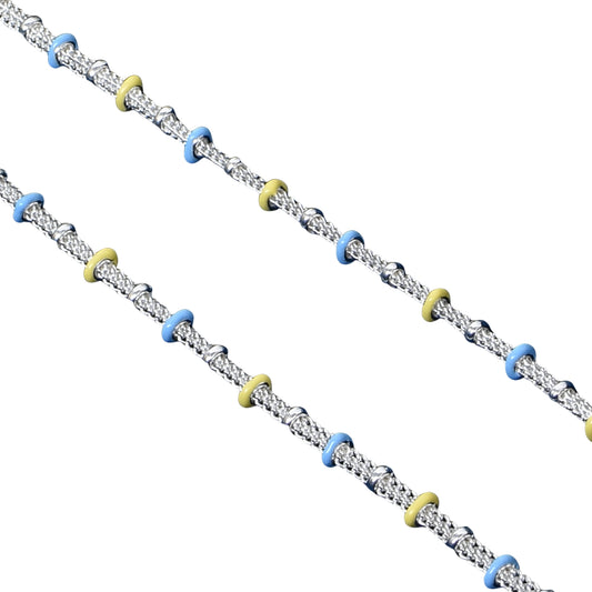 🌟 Kids Silver Anklet with Color Rings