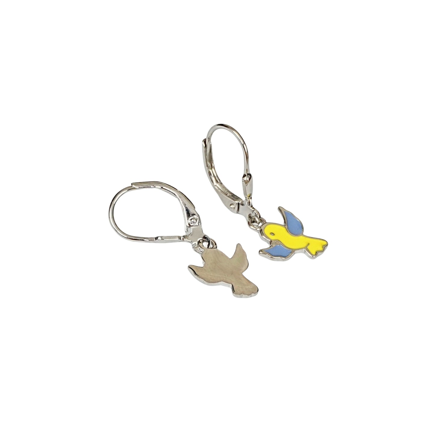 Sterling Silver Kids Earrings – Bird Charm Design