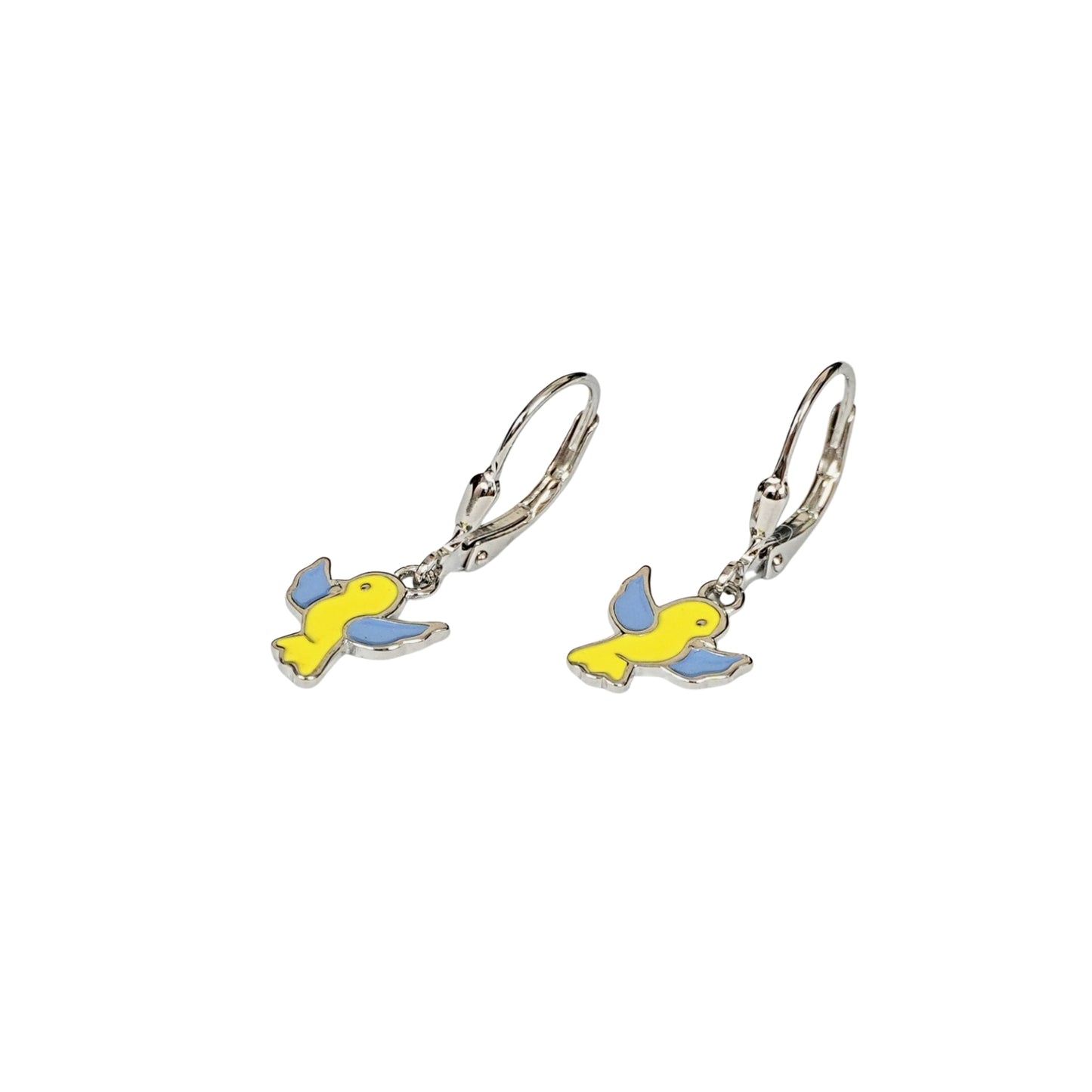 Sterling Silver Kids Earrings – Bird Charm Design