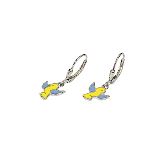Sterling Silver Kids Earrings – Bird Charm Design