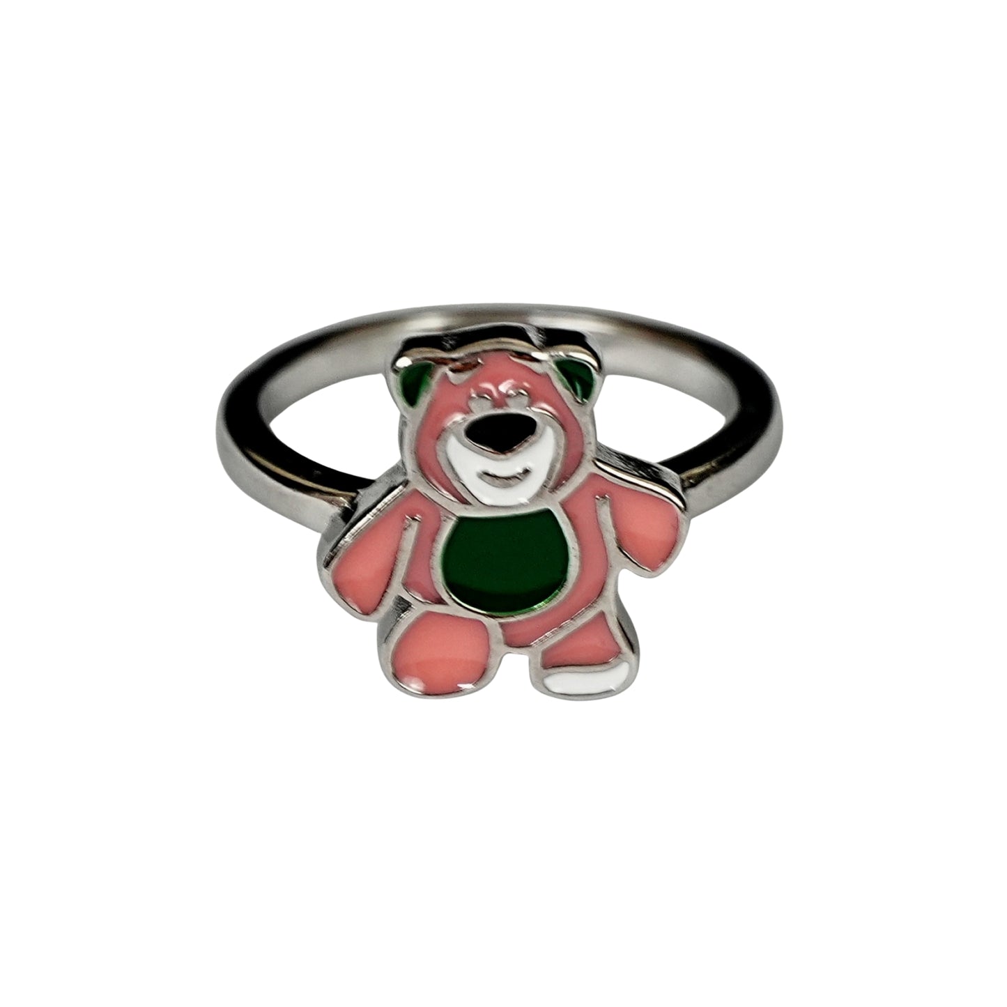 Pink Teddy Cartoon Ring – Kids Collection