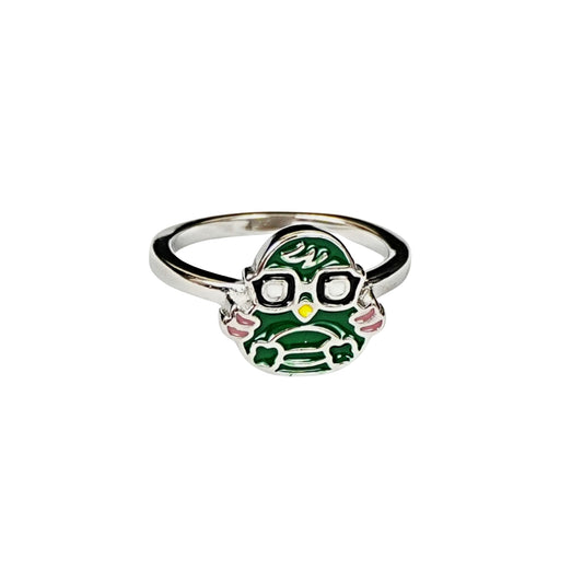 Quirky Green Bird Cartoon Ring – Kids Collection