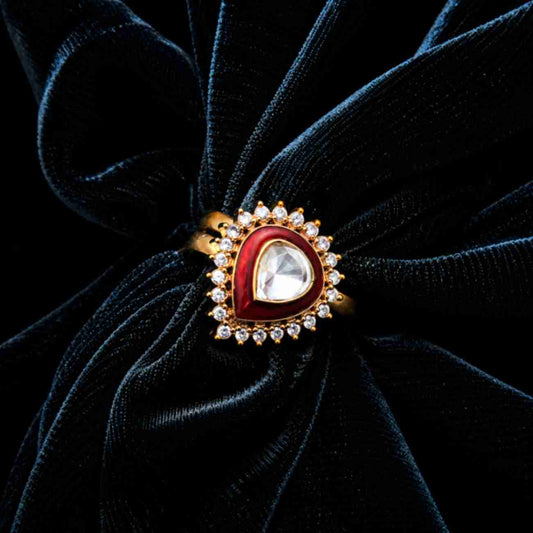 Ruby Aura Enamel Polki Ring