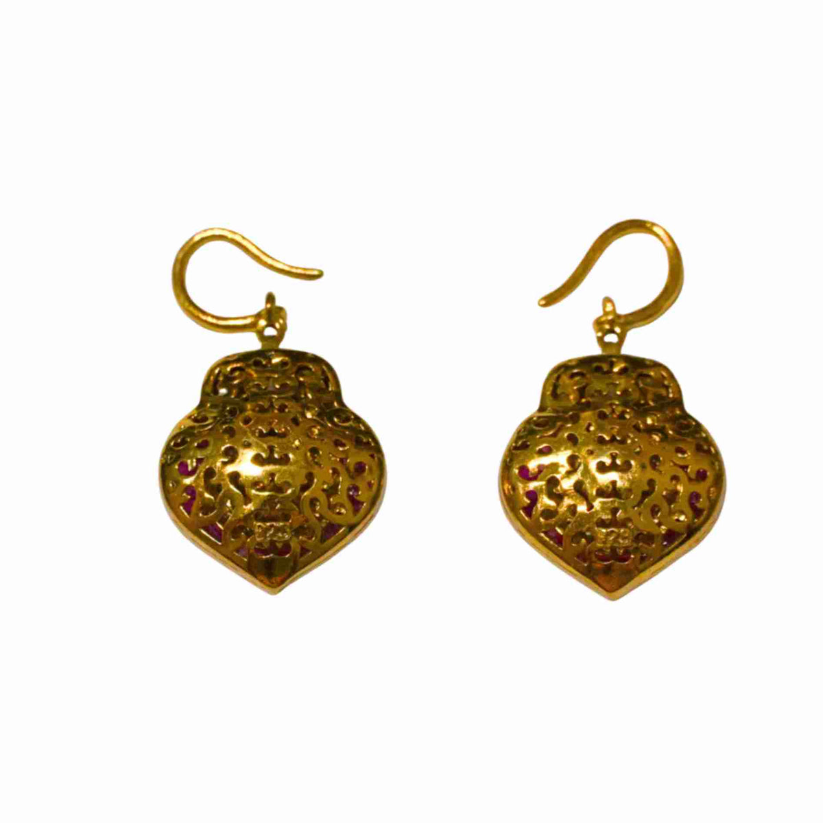 Ruby Stone & Moissanite Polki Earrings